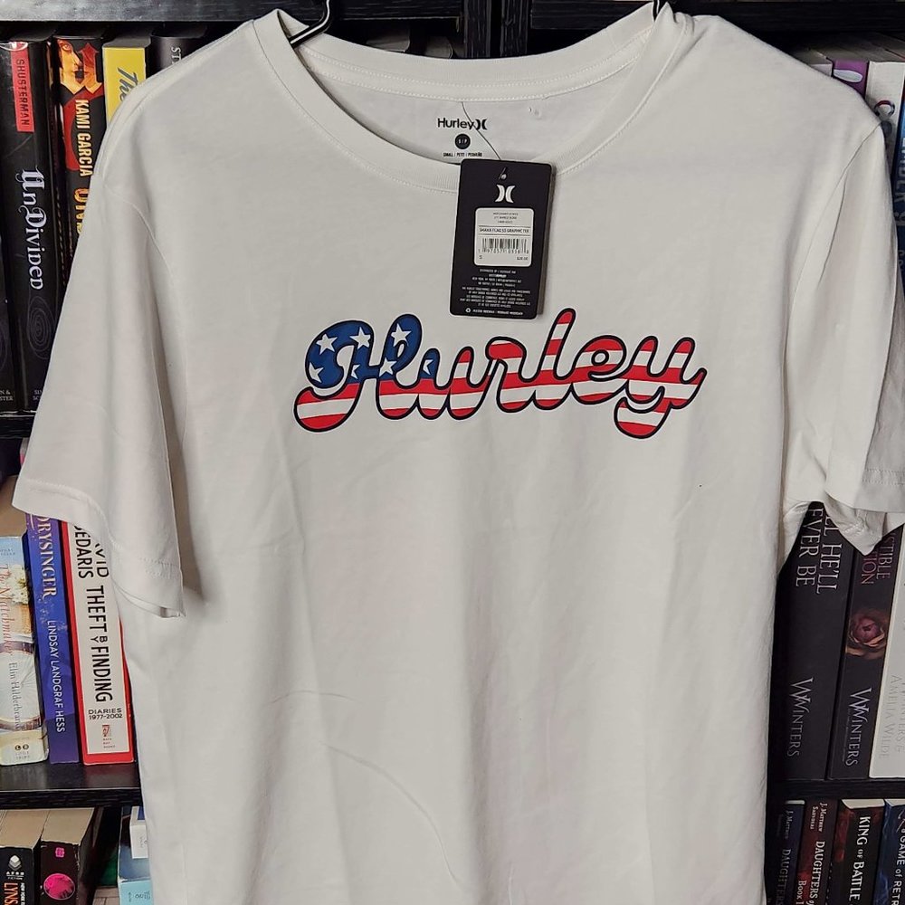 Hurley Young Men's Small American Flag Graphic T-Shirt